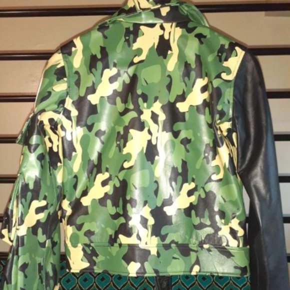 camoflouge leather jacket small - Picture 2 of 4